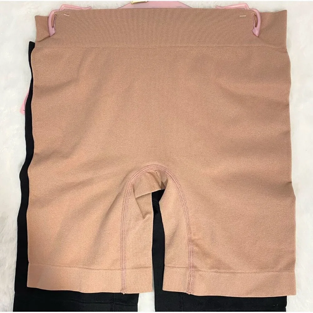 Juicy Couture Seamless Shaping Biker Shorts Slimming Set Black Beige NWT size L - Picture 7 of 8